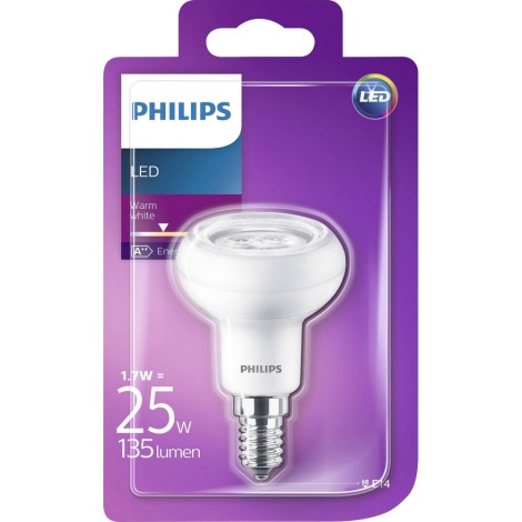 LED Starmeša spuldze Philips R50 E14/1,7W/230V 3000K