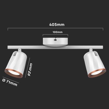 LED Starmetis 2xLED/5W/230V 3000K balts