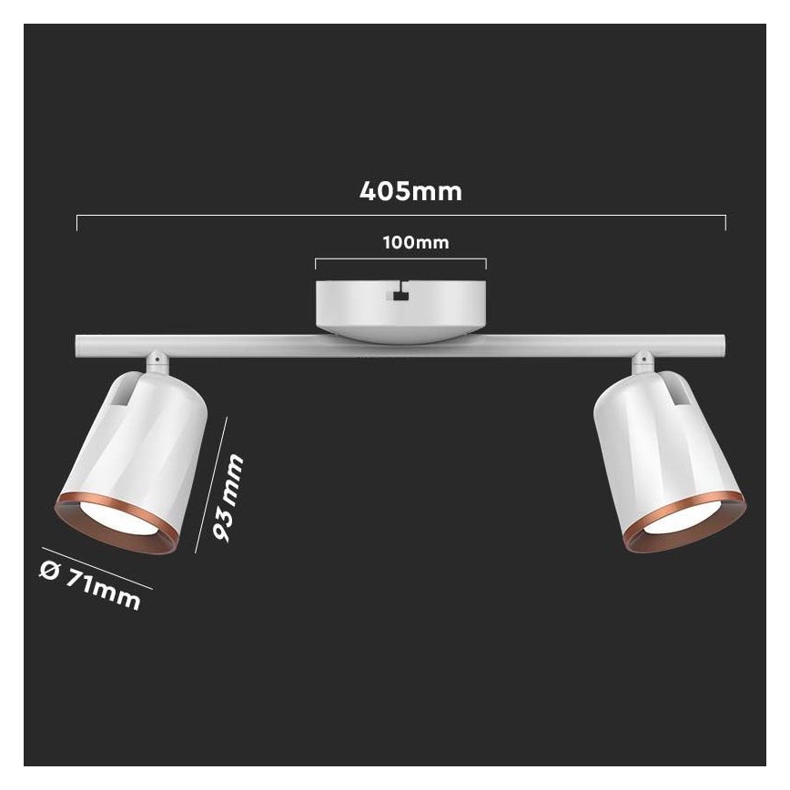 LED Starmetis 2xLED/5W/230V 3000K balts