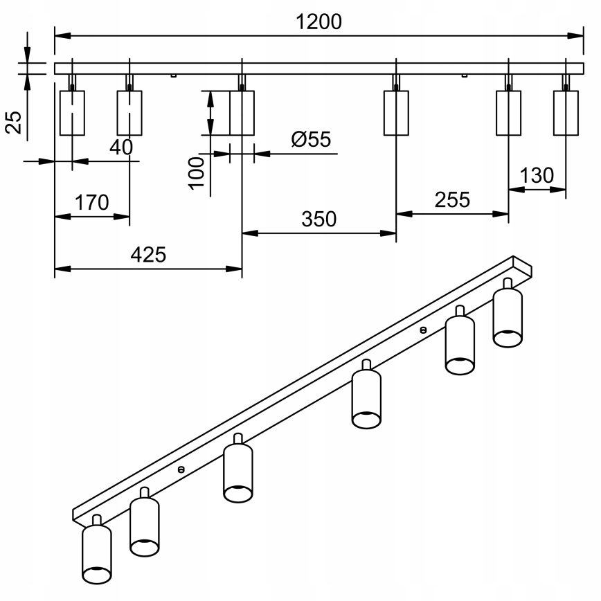 LED Starmetis ANGIE 6xGU10/6W/230V balta