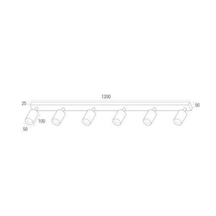 LED Starmetis ANGIE 6xGU10/6W/230V melna