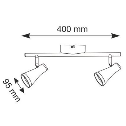 LED Starmetis BERG 2xLED/4,2W/230V melns