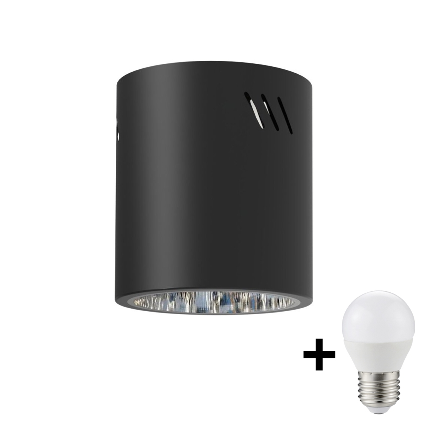 LED Starmetis GEORGE 1xE27/6W/230V d. 11 cm melna