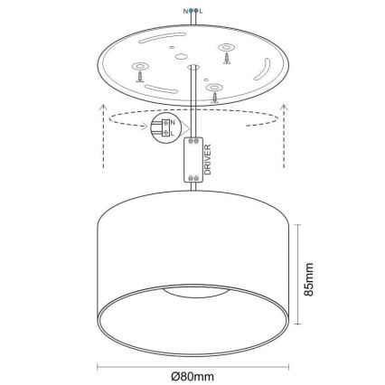 LED Starmetis LED/12W/230V 4000K d. 8 cm balta