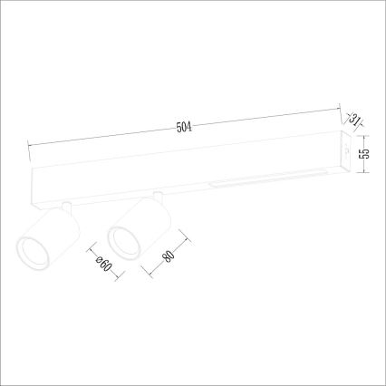 LED Starmetis MAGNET LED/5W/230V + 2xGU10/60W 3000/4000K balta