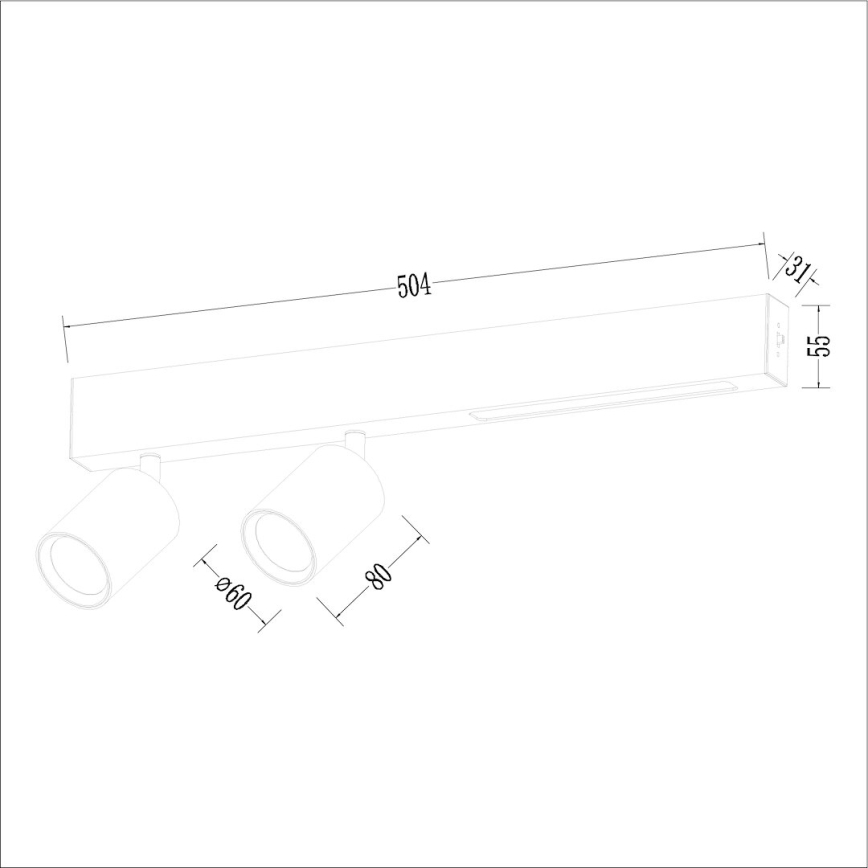 LED Starmetis MAGNET LED/5W/230V + 2xGU10/60W 3000/4000K balta