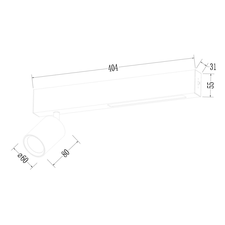LED Starmetis MAGNET LED/5W/230V + 2xGU10/60W 3000/4000K melna