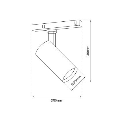 LED Starmetis sliežu sistēmai MAGNETIC TRACK LED/10W/48V, melns