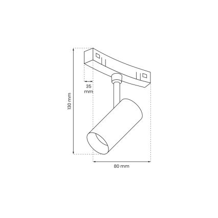 LED Starmetis sliežu sistēmai MAGNETIC TRACK LED/7W/48V 3000K, melns