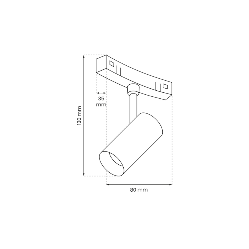 LED Starmetis sliežu sistēmai MAGNETIC TRACK LED/7W/48V 3000K, melns