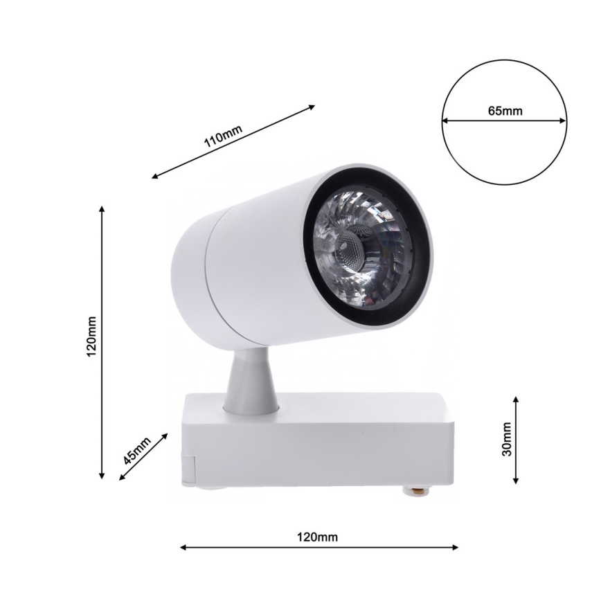 LED Starmetis sliežu sistēmai TRACK LIGHT LED/7W/230V 4000K balts