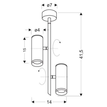 LED Starmetis TUBA 2xLED/10W/230V melns