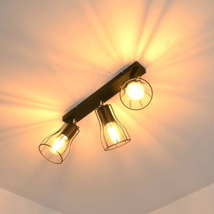 LED Starmetis TUBE II 3xE27/15W/230V melns