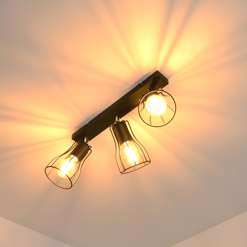 LED Starmetis TUBE II 3xE27/15W/230V melns