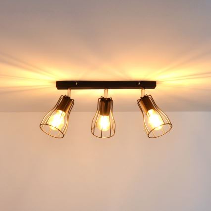 LED Starmetis TUBE II 3xE27/15W/230V melns