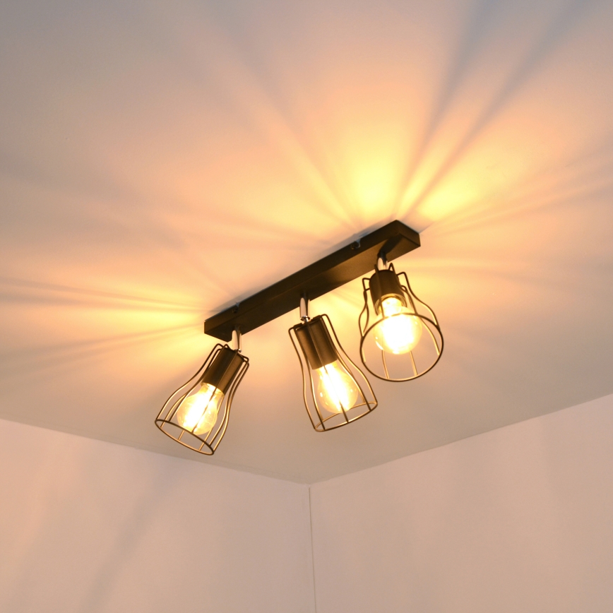 LED Starmetis TUBE II 3xE27/15W/230V melns