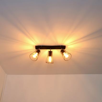 LED Starmetis TUBE II 3xE27/15W/230V melns