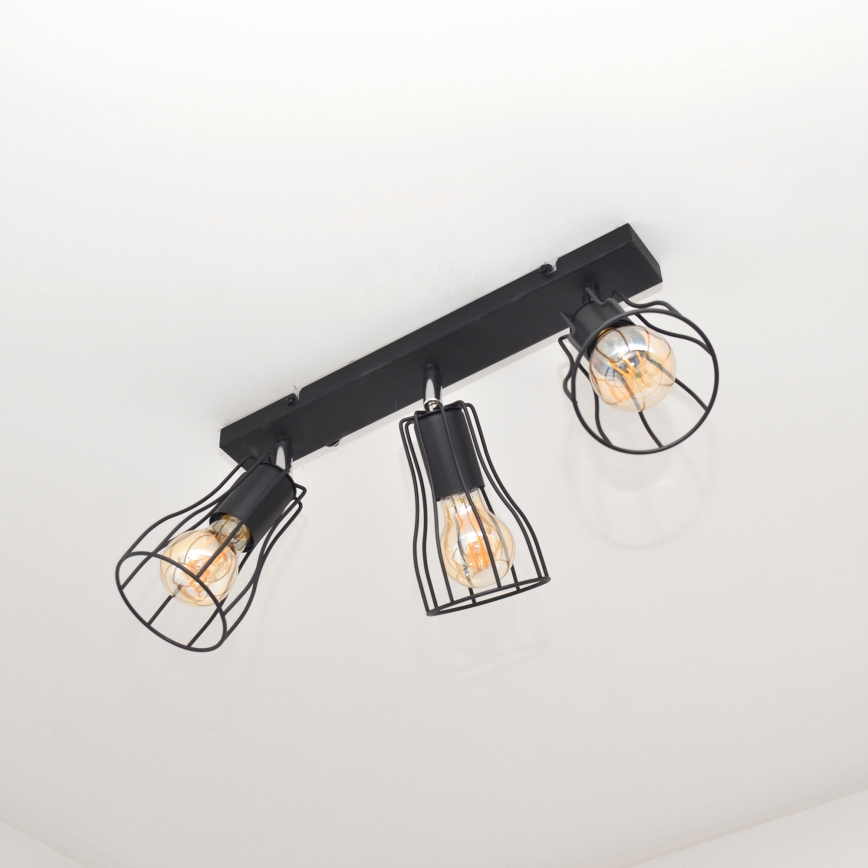 LED Starmetis TUBE II 3xE27/15W/230V melns