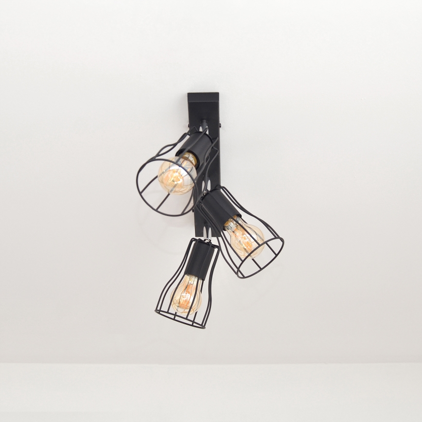 LED Starmetis TUBE II 3xE27/15W/230V melns