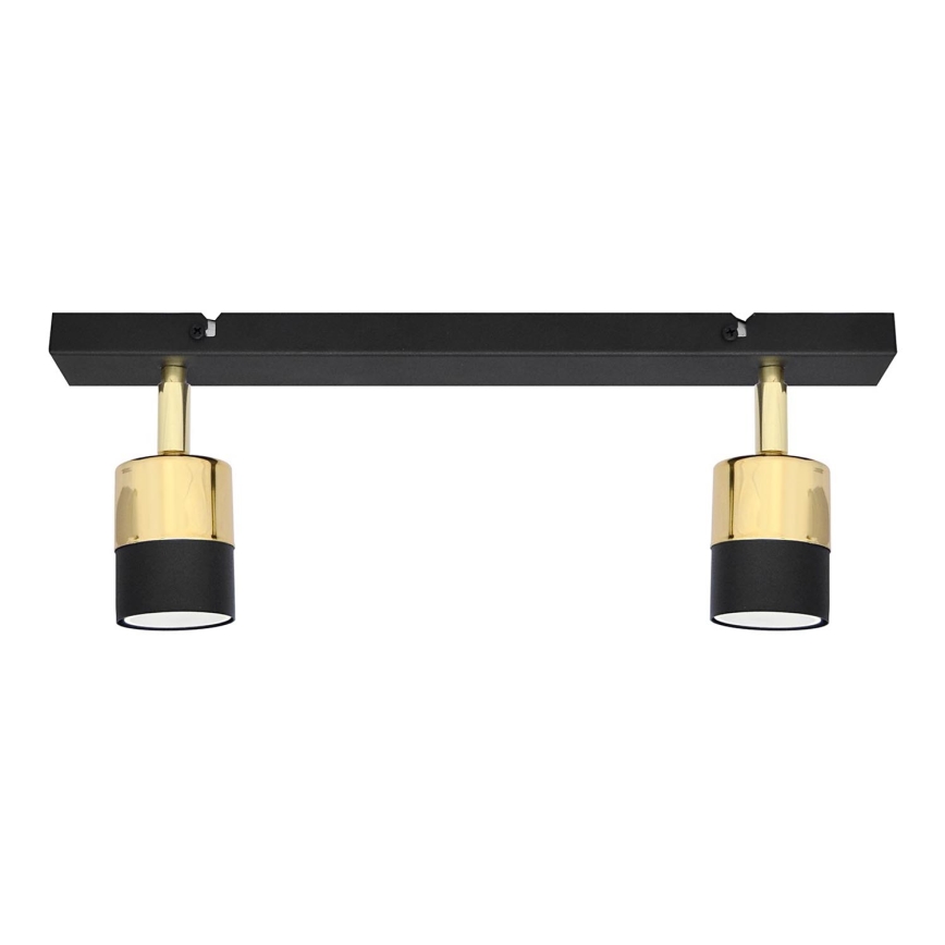 LED Starmetis TUBSSON 2xGU10/4,8W/230V melna/zelta