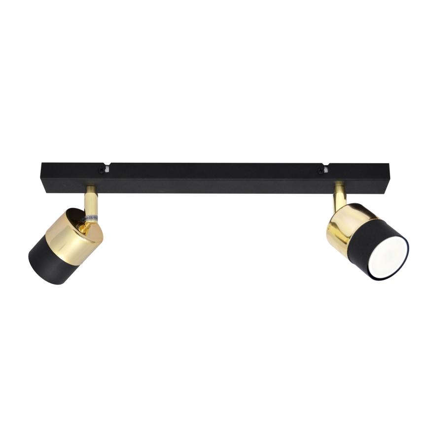 LED Starmetis TUBSSON 2xGU10/4,8W/230V melna/zelta