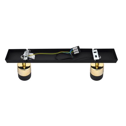 LED Starmetis TUBSSON 2xGU10/4,8W/230V melna/zelta