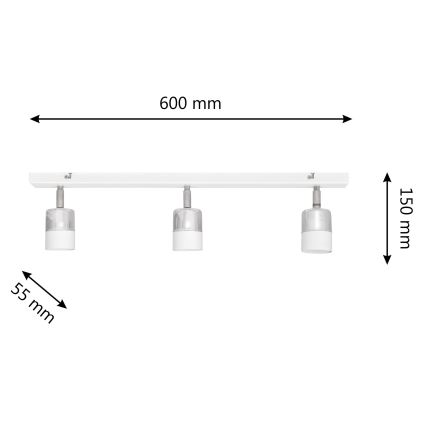 LED Starmetis TUBSSON 3xGU10/4,8W/230V balta/spīdīgi hromēts