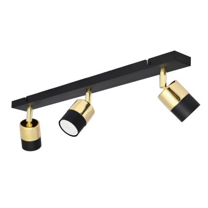 LED Starmetis TUBSSON 3xGU10/4,8W/230V melna/zelta