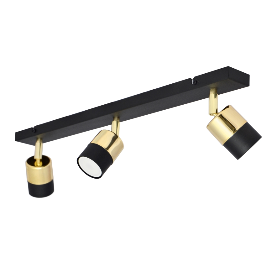LED Starmetis TUBSSON 3xGU10/4,8W/230V melna/zelta