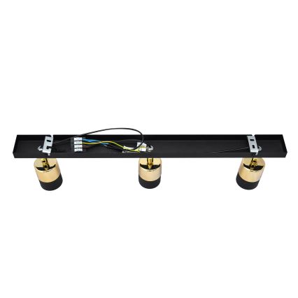 LED Starmetis TUBSSON 3xGU10/4,8W/230V melna/zelta