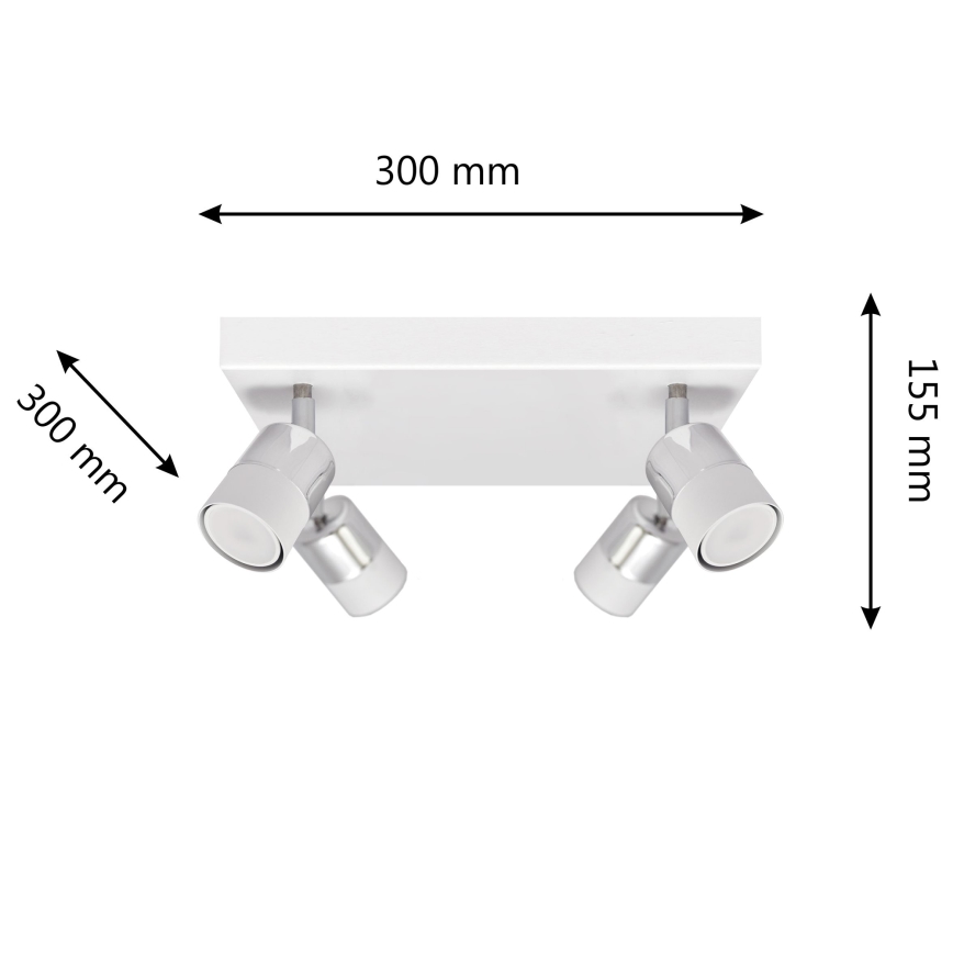 LED Starmetis TUBSSON 4xGU10/4,8W/230V balta/spīdīgi hromēts