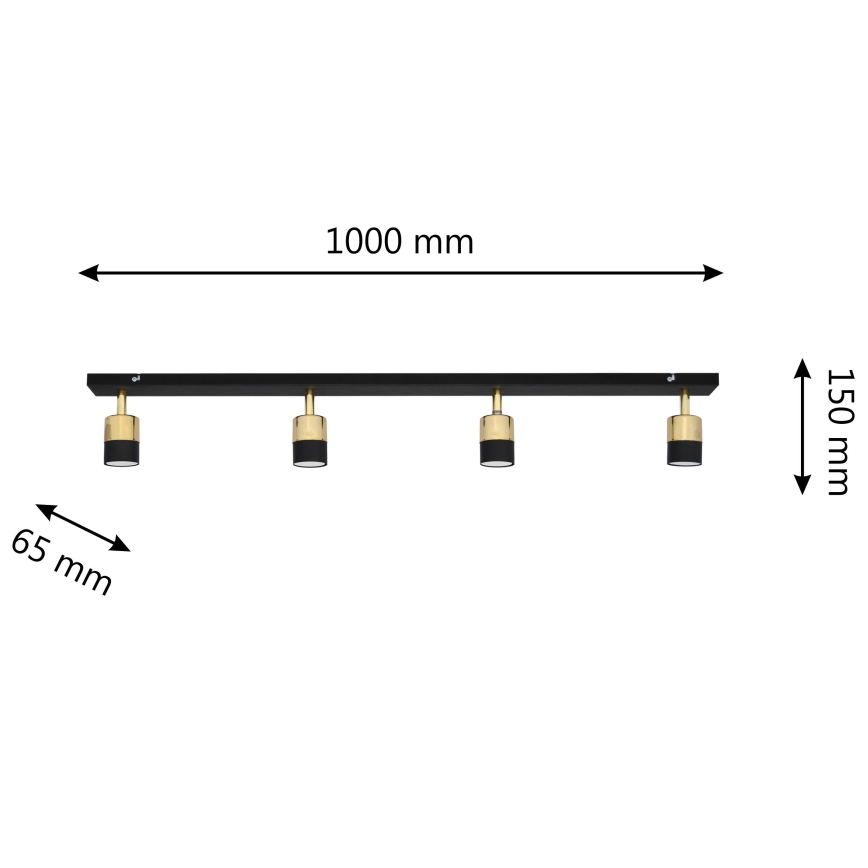LED Starmetis TUBSSON 4xGU10/4,8W/230V melna/zelta