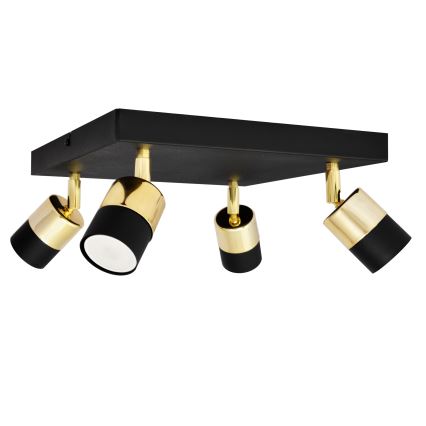 LED Starmetis TUBSSON 4xGU10/4,8W/230V melna/zelta