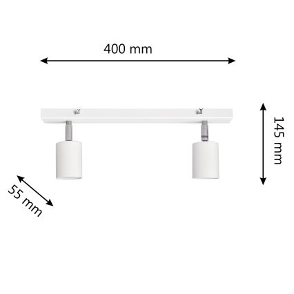 LED Starmetis TUNE 2xGU10/4,8W/230V balta