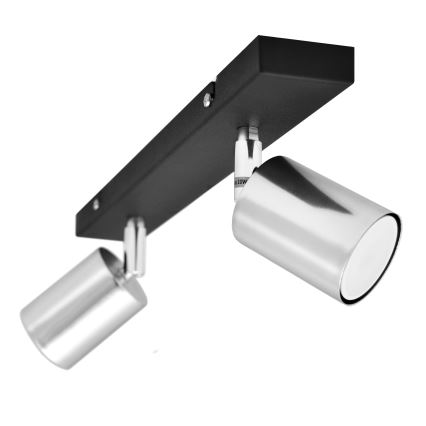 LED Starmetis TUNE 2xGU10/4,8W/230V matēts hroms/melna