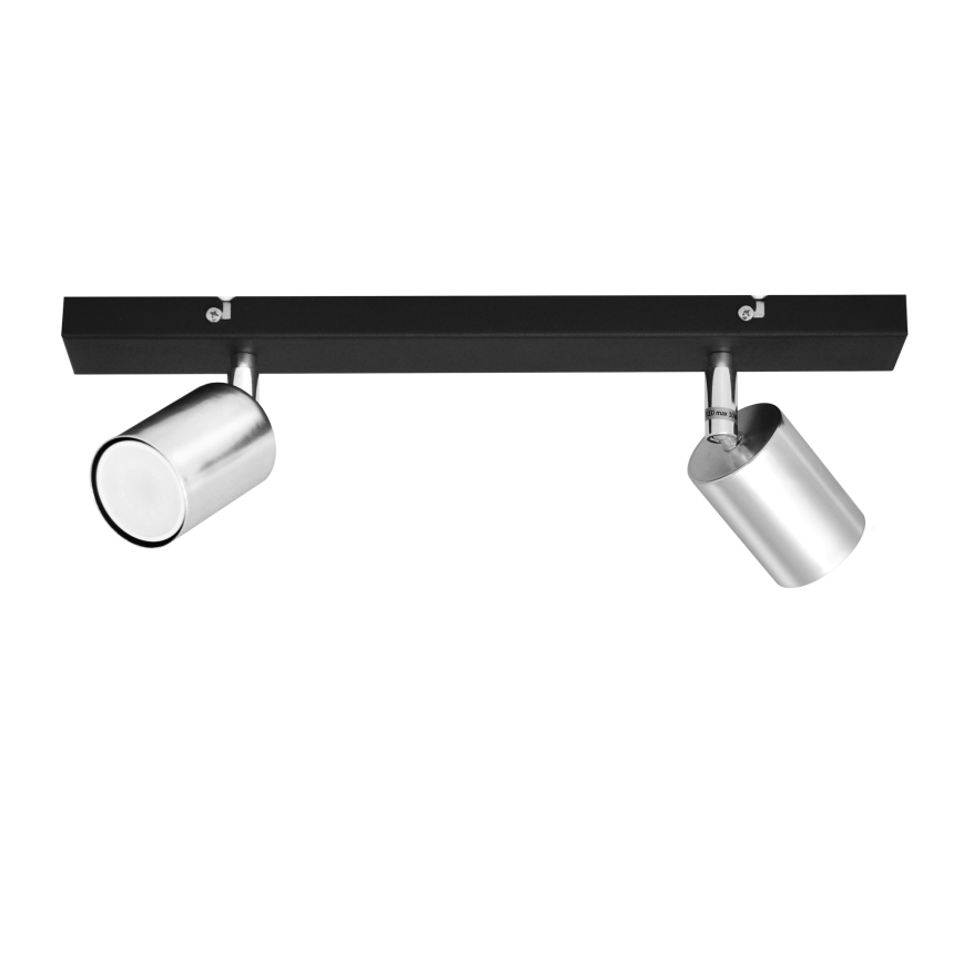 LED Starmetis TUNE 2xGU10/4,8W/230V matēts hroms/melna
