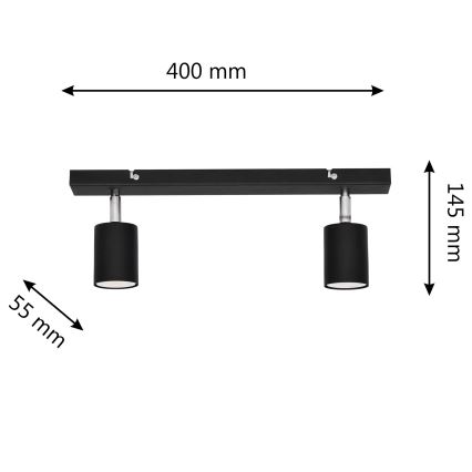 LED Starmetis TUNE 2xGU10/4,8W/230V melna
