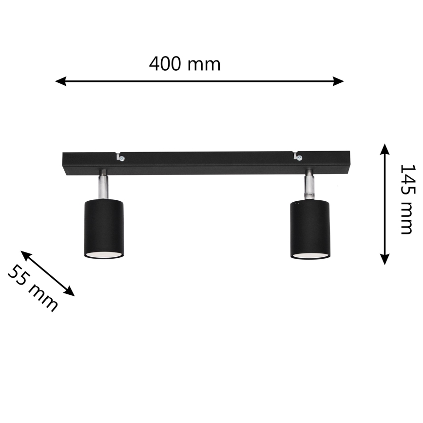 LED Starmetis TUNE 2xGU10/4,8W/230V melna