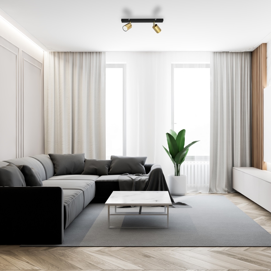LED Starmetis TUNE 2xGU10/4,8W/230V zelta/melna