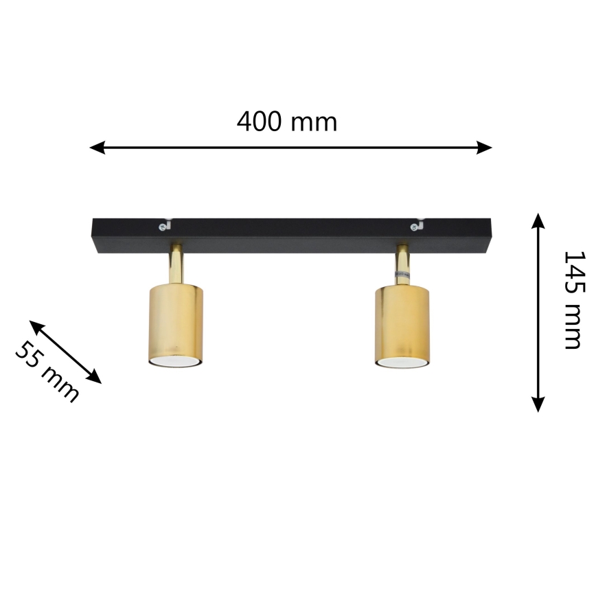 LED Starmetis TUNE 2xGU10/4,8W/230V zelta/melna