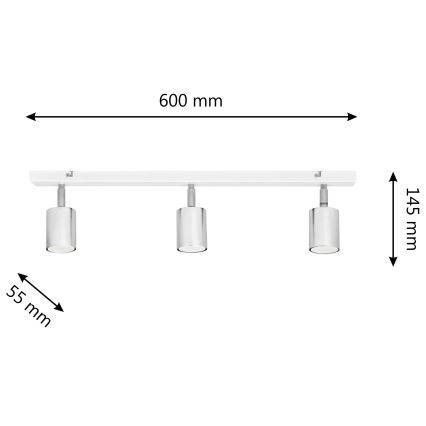 LED Starmetis TUNE 3xGU10/4,8W/230V matēts hroms/balta