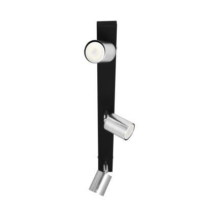 LED Starmetis TUNE 3xGU10/4,8W/230V matēts hroms/melna