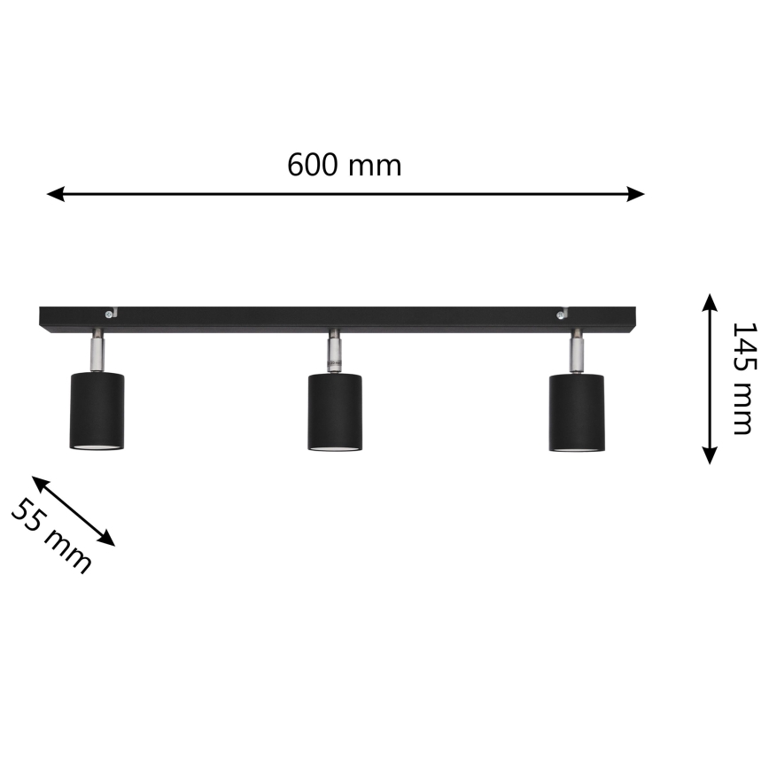 LED Starmetis TUNE 3xGU10/4,8W/230V melna