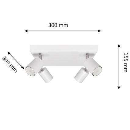 LED Starmetis TUNE 4xGU10/4,8W/230V balta