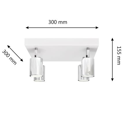LED Starmetis TUNE 4xGU10/4,8W/230V matēts hroms/balta