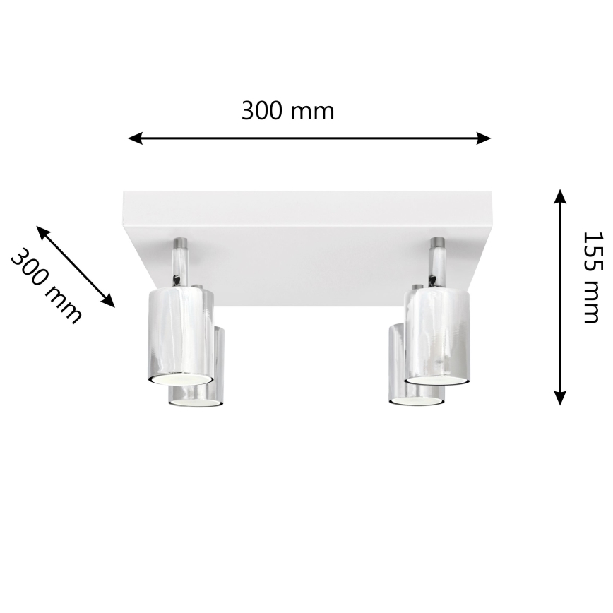 LED Starmetis TUNE 4xGU10/4,8W/230V matēts hroms/balta
