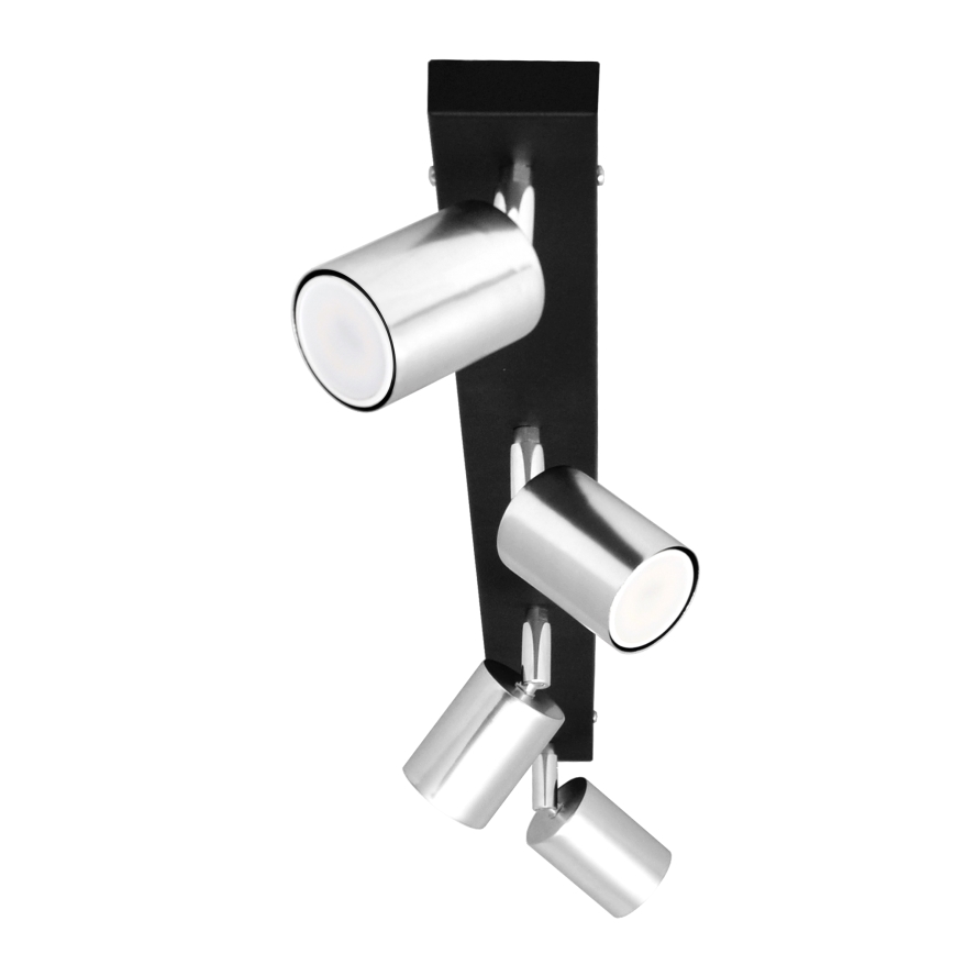 LED Starmetis TUNE 4xGU10/4,8W/230V matēts hroms/melna