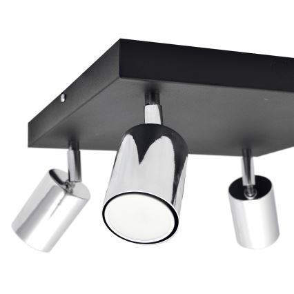 LED Starmetis TUNE 4xGU10/4,8W/230V matēts hroms/melna