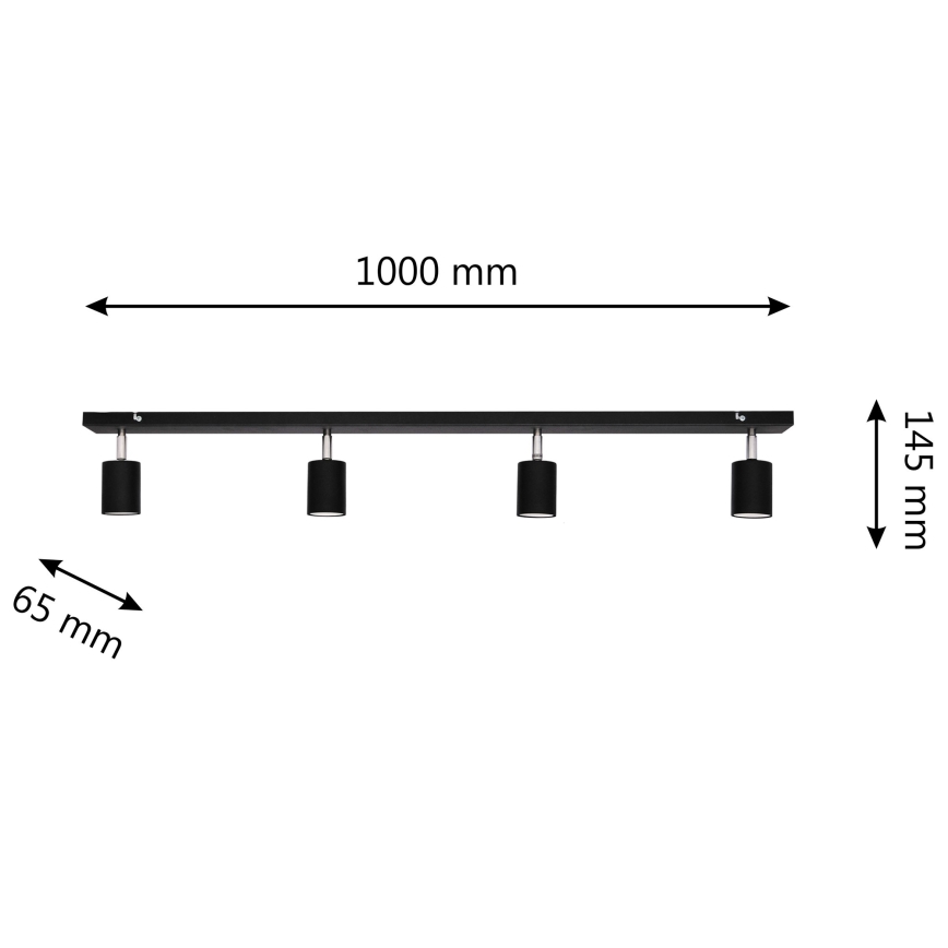 LED Starmetis TUNE 4xGU10/4,8W/230V melna