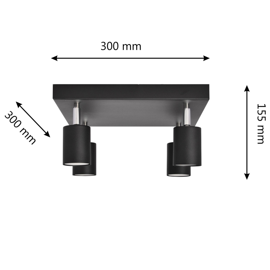 LED Starmetis TUNE 4xGU10/4,8W/230V melna